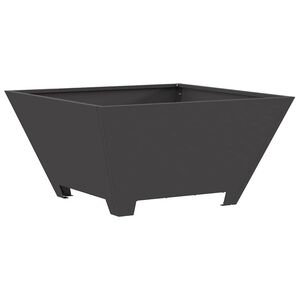 vidaXL Brasero Noir 60 x 60 x 30 cm Acier patin&eacute;