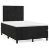 vidaXL Sommier &agrave; lattes de lit et matelas LED noir 120x190 cm velours