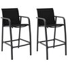 vidaXL Chaises de bar de jardin lot de 2 Noir Textil&egrave;ne
