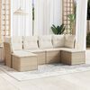 vidaXL Salon de jardin avec coussins 6 pcs beige r&eacute;sine tress&eacute;e