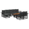 vidaXL Ensemble de canap&eacute; de jardin 10 pc Noir et Gris fonc&eacute; polyrotin