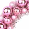 vidaXL Couronnes de Boules de No&euml;l 2 pcs Rose 33 x 33 x 7 cm