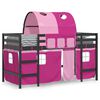 vidaXL Lit mezzanine enfants avec tunnel sans matelas rose 80x200 cm