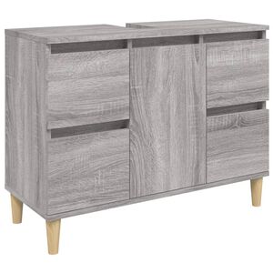 vidaXL Meuble d'&eacute;vier sonoma gris 80x33x60 cm bois d'ing&eacute;nierie