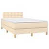 vidaXL Sommier &agrave; lattes de lit avec matelas LED Cr&egrave;me 120x200 cm Tissu