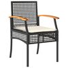 vidaXL Ensemble &agrave; manger de jardin coussins 5pcs Noir R&eacute;sine tress&eacute;e