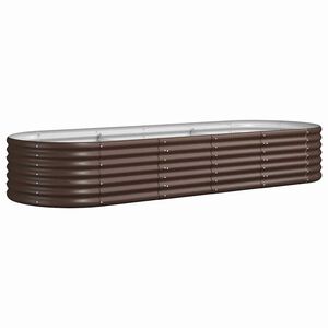 vidaXL Lit sur&eacute;lev&eacute; de jardin Acier galvanis&eacute; marron