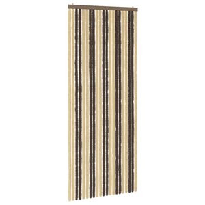 vidaXL Rideau anti-insectes en chenille Marron fonc&eacute; et beige