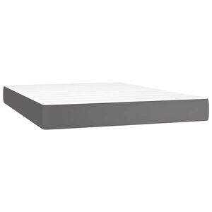 vidaXL Matelas &agrave; ressorts ensach&eacute;s mi-ferme gris 140x190x20cm