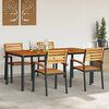 vidaXL Ensemble de salle &agrave; manger pour jardin 5 pcs Noir
