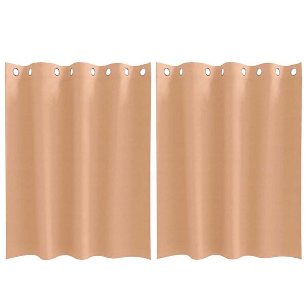 vidaXL Rideaux occultants avec anneaux 2 pcs Marron Clair 140 x 140 cm