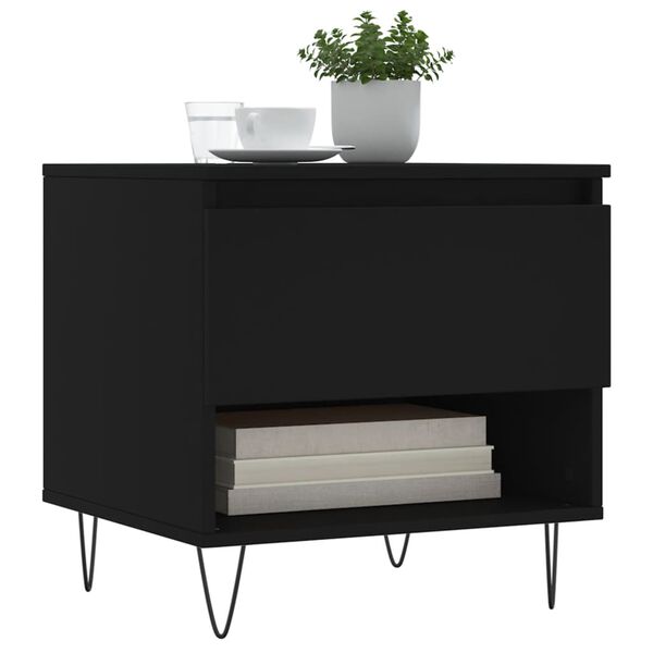vidaXL Table basse noir 50x46x50 cm bois d&rsquo;ing&eacute;nierie
