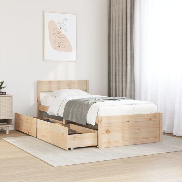 vidaXL Cadre de lit sans matelas 100x200 cm bois massif de pin