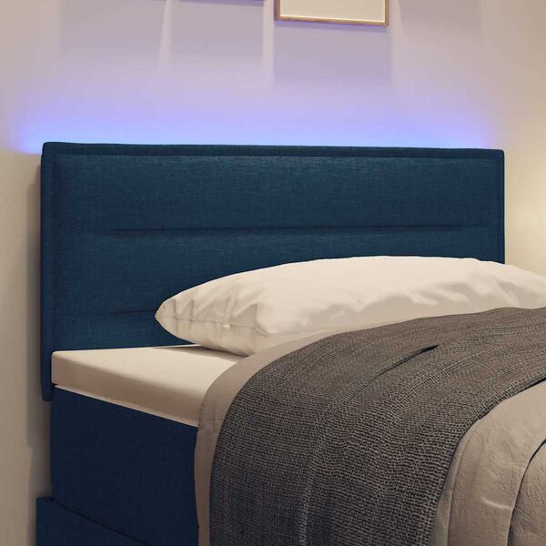 vidaXL T&ecirc;te de lit LED avec des lumi&egrave;res &agrave; LED Bleu 100 cm Polyester