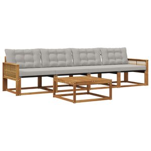 vidaXL Ensemble de canap&eacute;s d'ext&eacute;rieur 5 pcs Naturel et gris clair