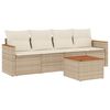 vidaXL Salon de jardin avec coussins 5 pcs beige r&eacute;sine tress&eacute;e