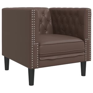 vidaXL Fauteuil Chesterfield marron similicuir