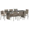 vidaXL Ensemble de salle &agrave; manger pour jardin 9 pcs Gris polyrotin