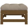 vidaXL Repose-pied de jardin et coussin marron miel bois de pin massif