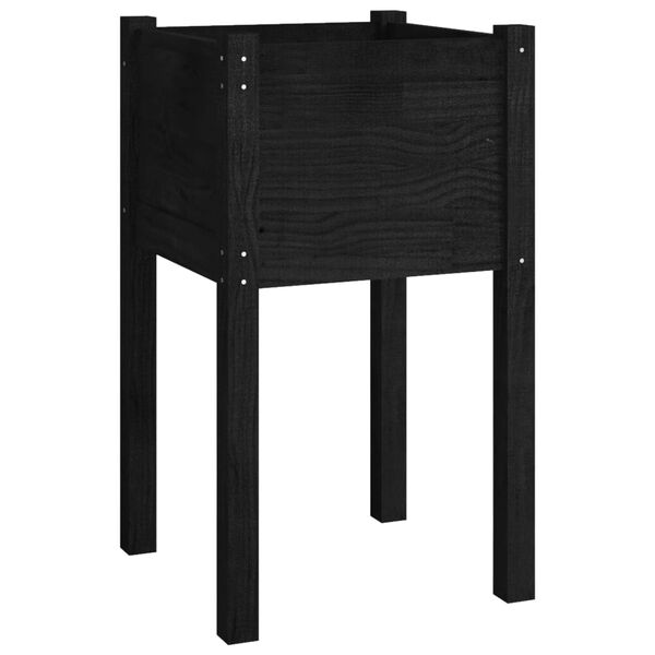 vidaXL Jardinière d'extérieur Noir 40x40x70 cm Bois de pin massif