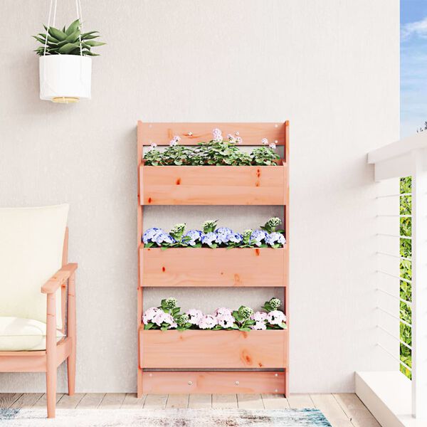 vidaXL Jardinière murale 3 niveaux 60x18,5x110 cm bois douglas massif