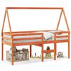 vidaXL Lit haut sans matelas cire marron 75x190 cm bois de pin massif