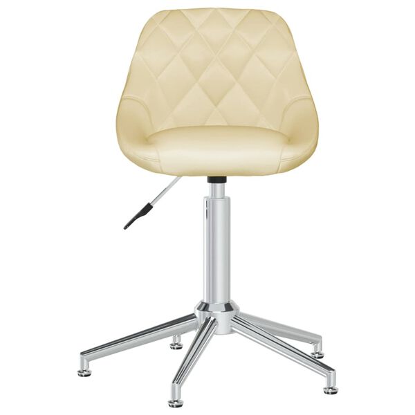 vidaXL Chaise pivotante de salle &agrave; manger Cr&egrave;me Similicuir