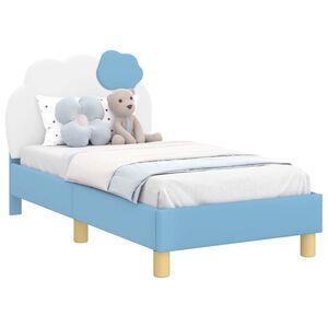 vidaXL Cadre de lit pour tout-petit avec t&ecirc;te de lit Bleu 70 x 140 cm