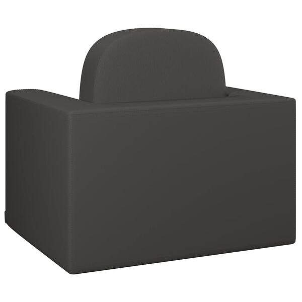vidaXL Canap&eacute; pour enfants 2 en 1 Noir Similicuir