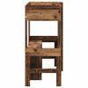 vidaXL Cadre de lit superpos&eacute; avec bureau Bois ancien 75 x 190 cm