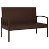 vidaXL Banc de jardin avec coussin marron 105 cm r&eacute;sine tress&eacute;e