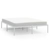 vidaXL Cadre de lit m&eacute;tal sans matelas blanc 160x200 cm