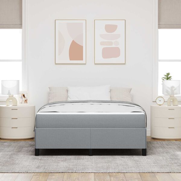 vidaXL Lit &agrave; ressorts Gris clair 140 x 200 cm tissu