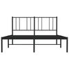 vidaXL Cadre de lit m&eacute;tal sans matelas avec t&ecirc;te de lit noir 120x200cm