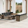 vidaXL Ensemble de canap&eacute; de jardin 11 pcs Gris 100 x 100 x 71 cm
