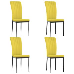 vidaXL Chaises &agrave; manger lot de 4 Jaune moutarde Velours