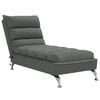 vidaXL Chaise longue de massage avec coussins gris fonc&eacute; tissu