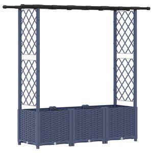 vidaXL Lit &Eacute;lev&eacute; avec Treillis et Toit Gris 162,5 x 40 x 136 cm PP