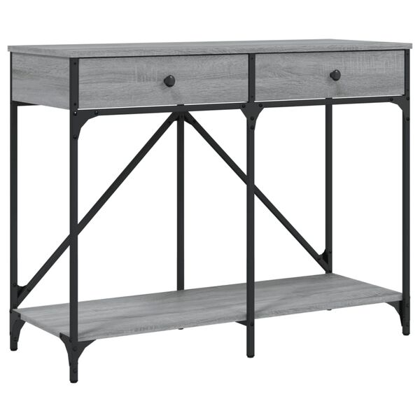 vidaXL Table console sonoma gris 100x39x78,5 cm bois d'ing&eacute;nierie