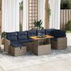 vidaXL Salon de jardin 8pcs avec coussins marron r&eacute;sine tress&eacute;e acacia