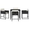 vidaXL Ensemble de salle &agrave; manger pour jardin 5 pcs Noir polyrotin