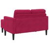 vidaXL Canap&eacute; 2 places avec m&eacute;ridienne en L rouge bordeaux 125 cm