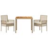 vidaXL Ensemble de salle &agrave; manger pour jardin 3 pcs Beige polyrotin
