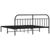 vidaXL Cadre de lit m&eacute;tal sans matelas avec t&ecirc;te de lit noir 193x203cm