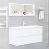 vidaXL Miroir de salle de bain Blanc 100x10,5x37 cm Agglom&eacute;r&eacute;