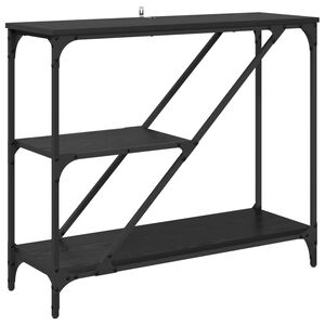 vidaXL Table console Ch&ecirc;ne noir 88,5 x 30 x 75 cm Bois d'ing&eacute;nierie