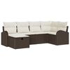 vidaXL Ensemble de canap&eacute; de jardin 6 pc Marron polyrotin