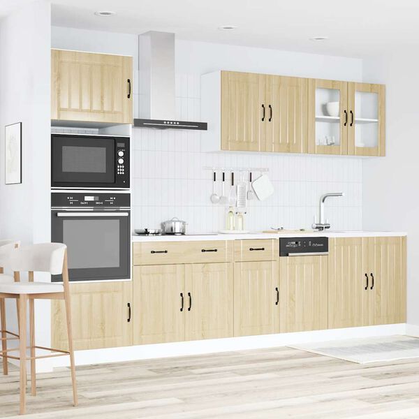 vidaXL Ensemble de 7 meubles de cuisine "Lucca" en ch&ecirc;ne Sonoma