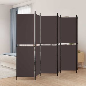 vidaXL Cloison de s&eacute;paration 6 panneaux Marron 300x180 cm Tissu