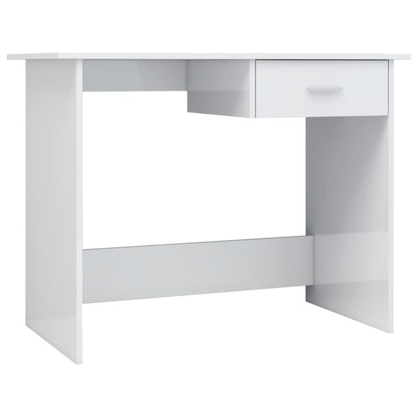 vidaXL Bureau Blanc brillant 100x50x76 cm Bois d’ingénierie